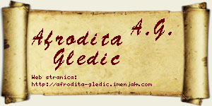 Afrodita Gledić vizit kartica